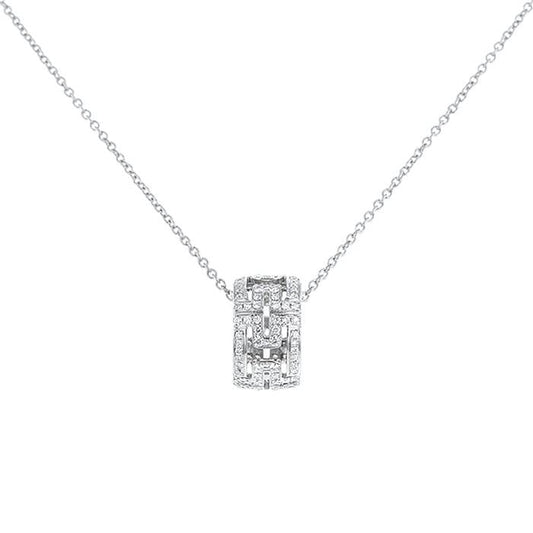 [Clover Jewels]PARENTESI NECKLACE SILVER DIAMOND