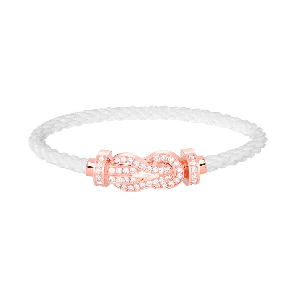 [Clover Jewels]CHANCE LARGE 8 FIGURE BUCKLE FULL DIAMOND BRACELET ROSE GOLD