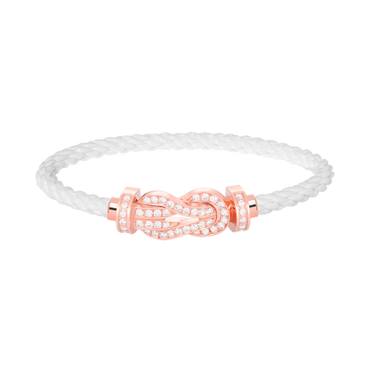 [Clover Jewels]CHANCE LARGE 8 FIGURE BUCKLE FULL DIAMOND BRACELET ROSE GOLD