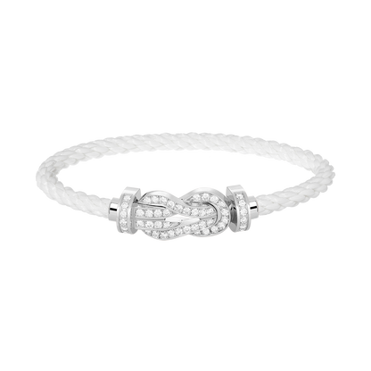 [Clover Jewels]CHANCE LARGE 8 FIGURE BUCKLE FULL DIAMOND BRACELET SILVER