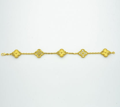 [Clover Jewels]CLOVER BRACELET 5 MOTIFS GOLD DIAMOND