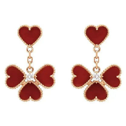 [Clover Jewels]SWEET CLOVER CARNELIAN EARRINGS