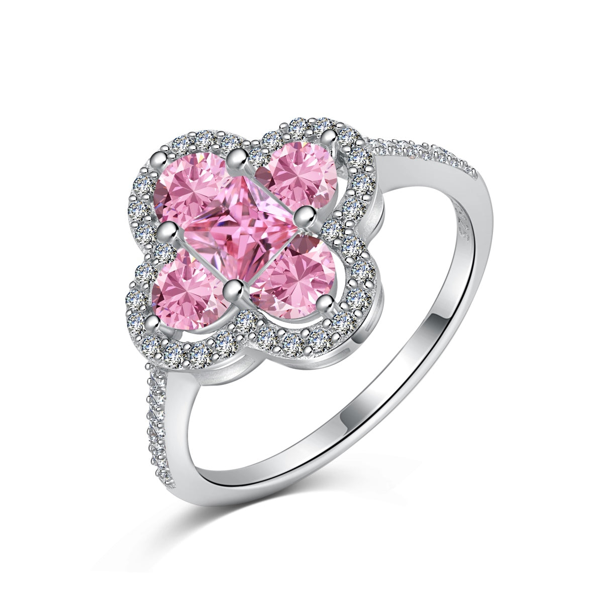 [Clover Jewels]Luxurious Eternity Flower Shape Banquet Ring