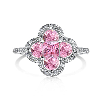 [Clover Jewels]Luxurious Eternity Flower Shape Banquet Ring