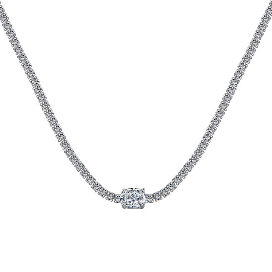 [Jesse Jewelry]1.0 Carat Shining Oval Cut Necklace
