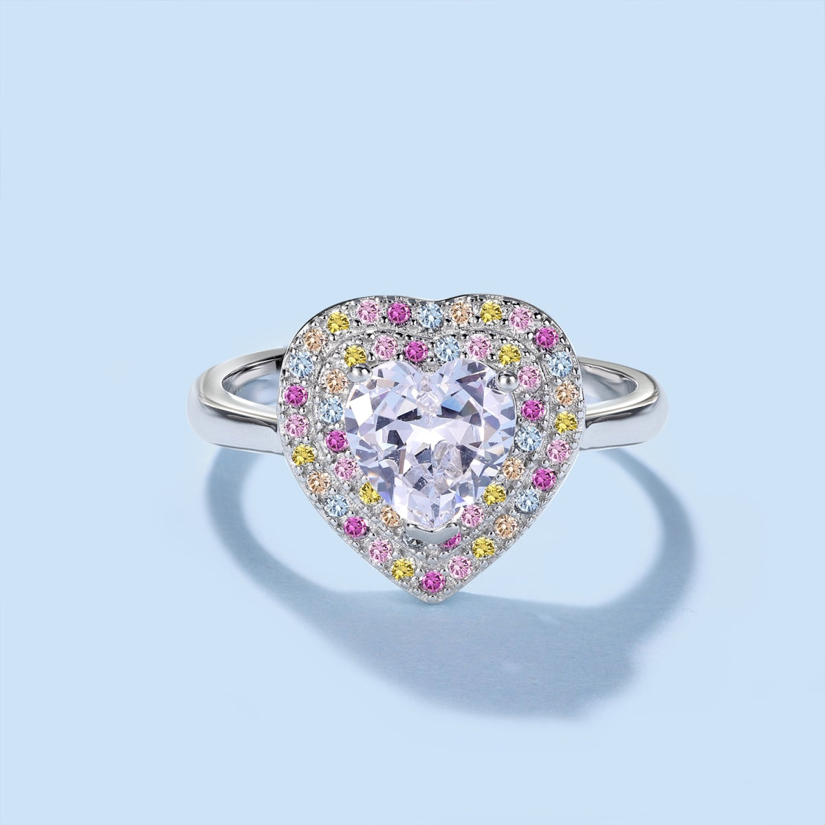 [Clover Jewels]Delicate Ebullient Heart Shape Wedding Ring