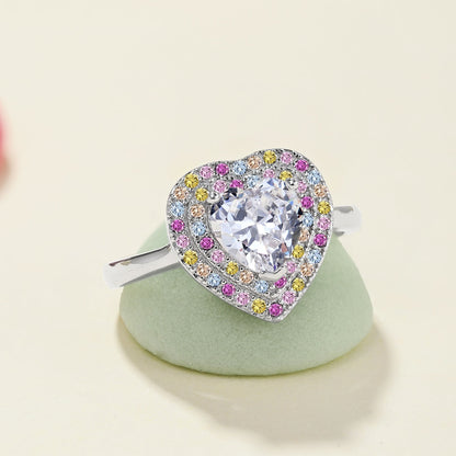 [Clover Jewels]Delicate Ebullient Heart Shape Wedding Ring