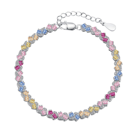 [Jesse Jewelry]Ornate Colorful Flower Shape Party Bracelet
