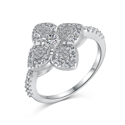 [Clover Jewels]Luxurious Colorful Flower Shape Banquet Ring