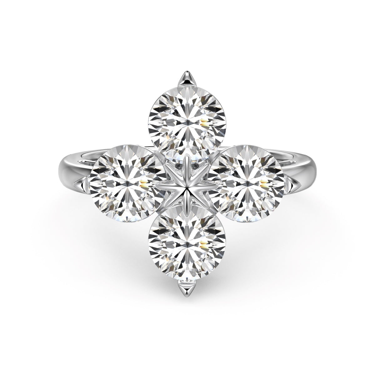 [Clover Jewels]Four-Leaf Clover Eight-Pointed Star Ring