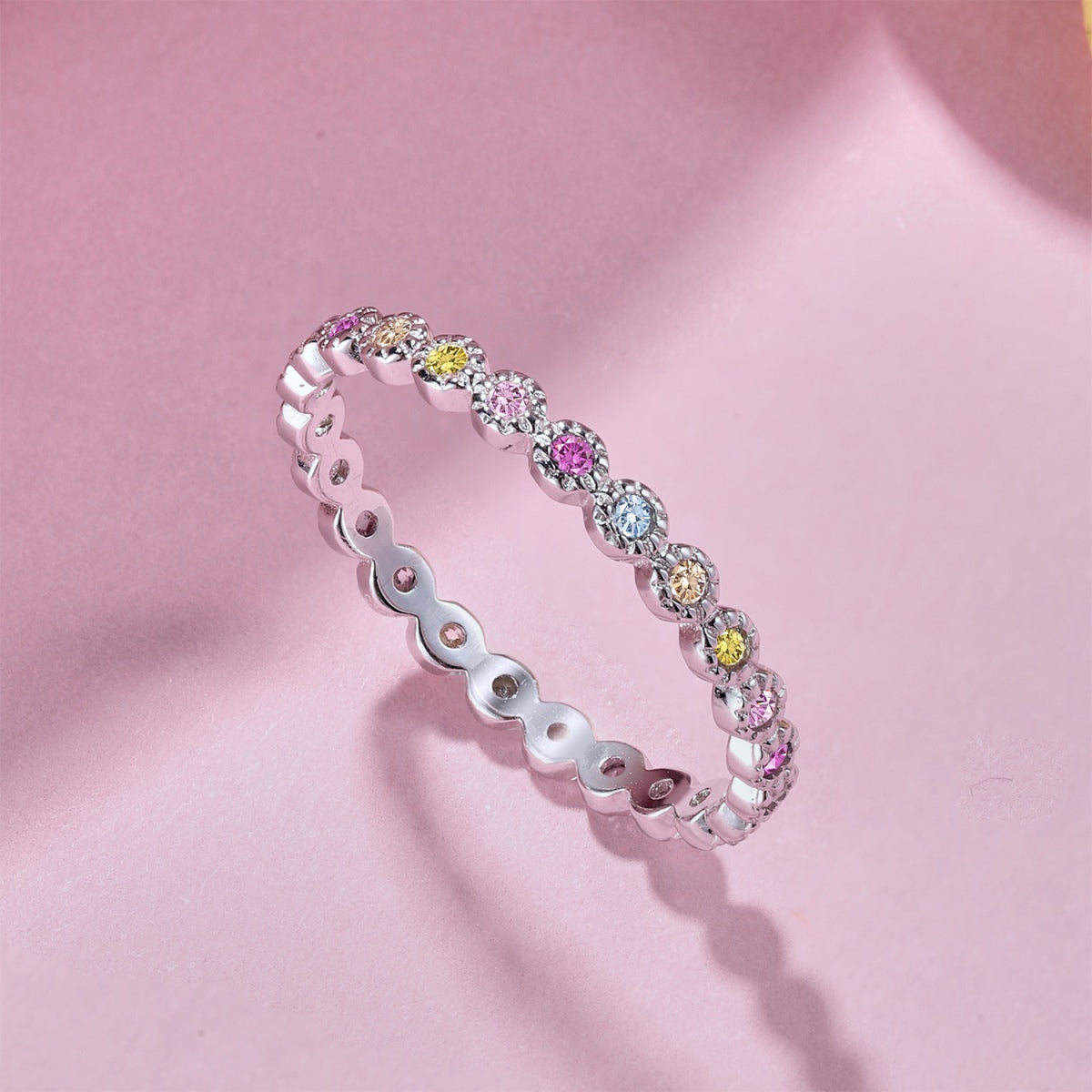 [Clover Jewels]Radiant Sparkling Round Cut Daily Ring