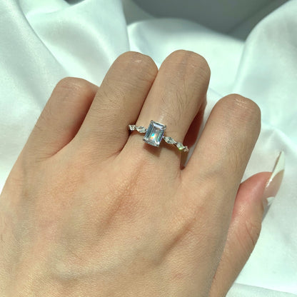 [Clover Jewels]1.0 Carat Dainty Resplendent Radiant Cut Daily Ring