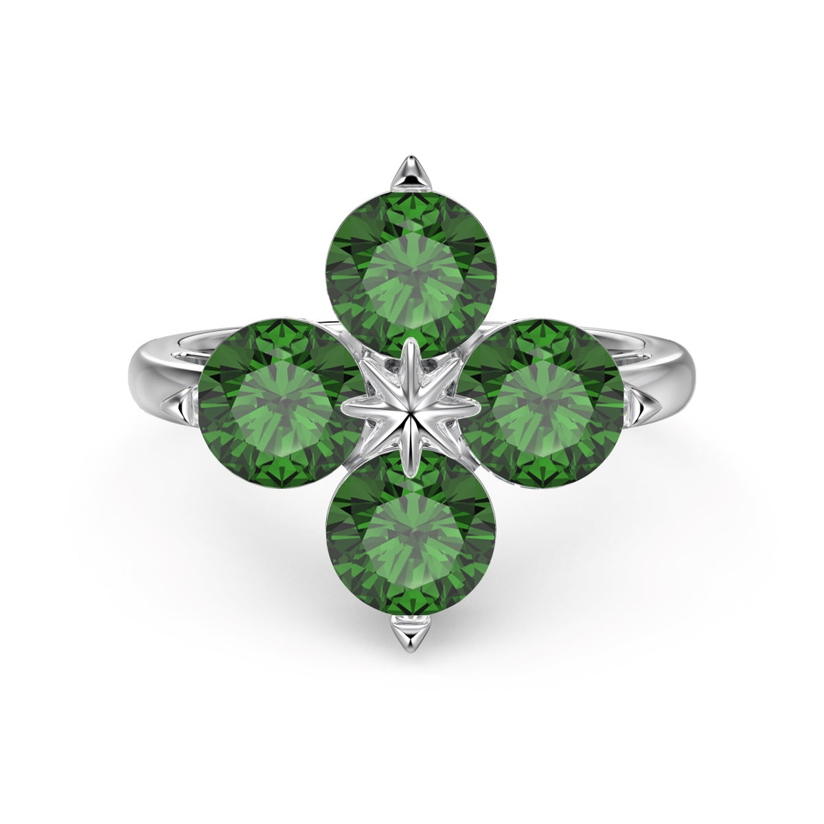 [Clover Jewels]Four-Leaf Clover Eight-Pointed Star Ring