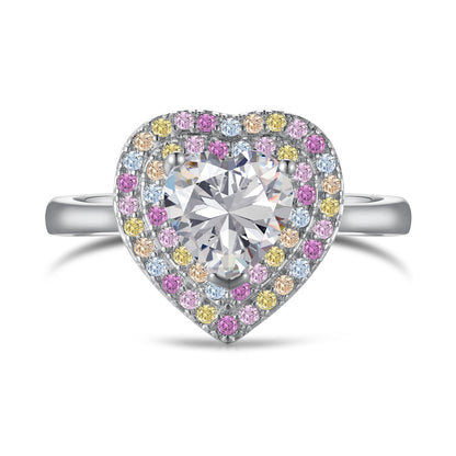 [Clover Jewels]Delicate Ebullient Heart Shape Wedding Ring