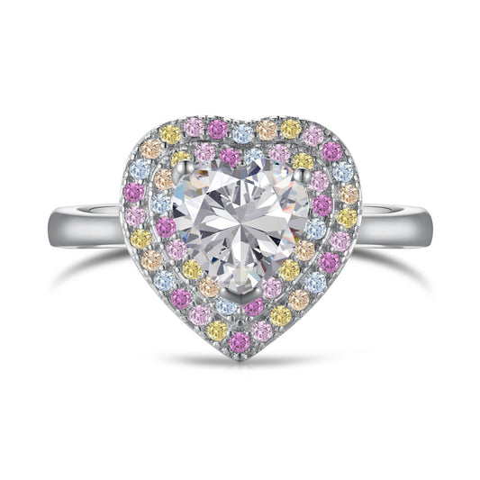 [Clover Jewels]Delicate Ebullient Heart Shape Wedding Ring