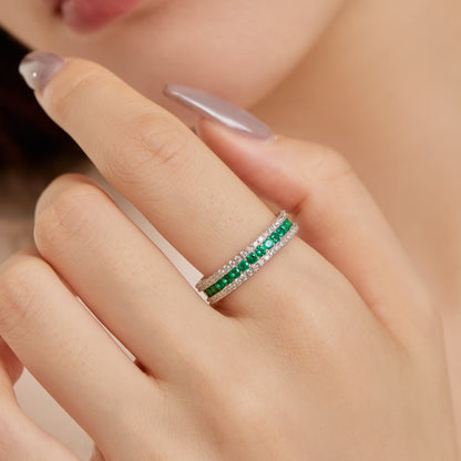 [Clover Jewels]Delicate Colorful Round Cut Daily Ring