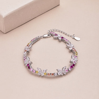 [Clover Jewels]Ornate Colorful Butterfly Shape Round Cut Daily Bracelet