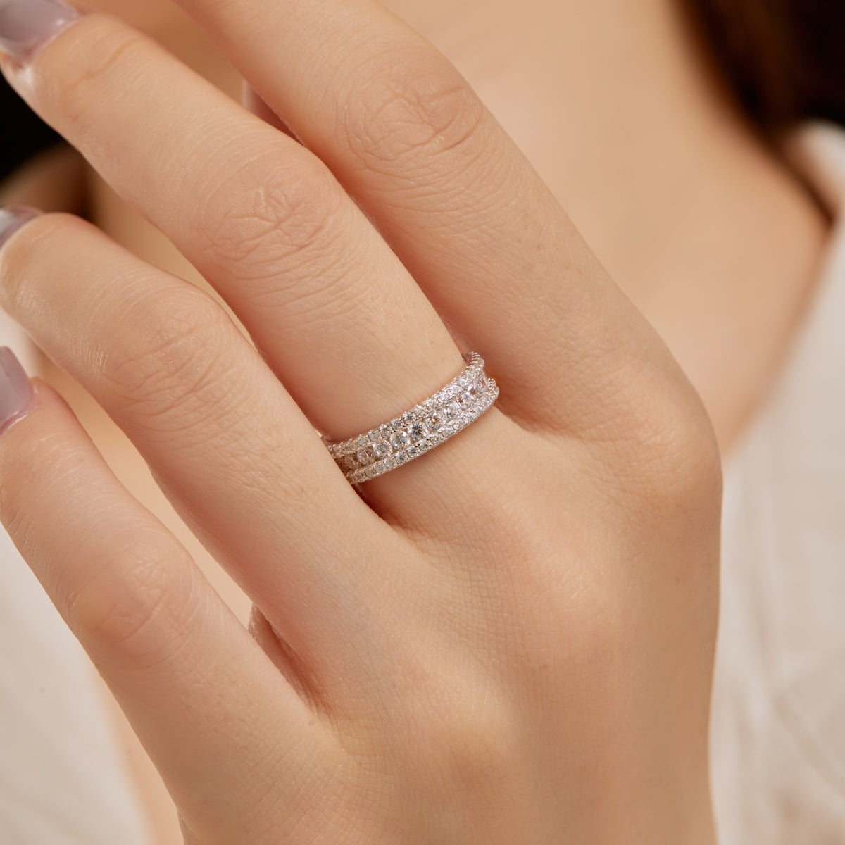 [Clover Jewels]Delicate Colorful Round Cut Daily Ring