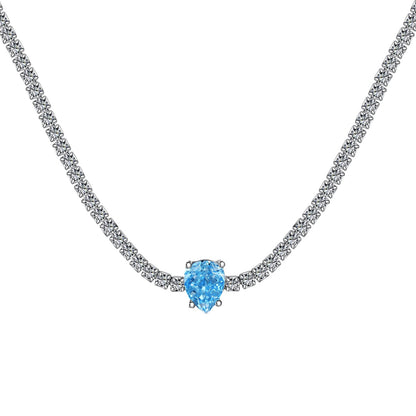 [Clover Jewels]1.0 carat Unique Pear Cut Tennis Necklace