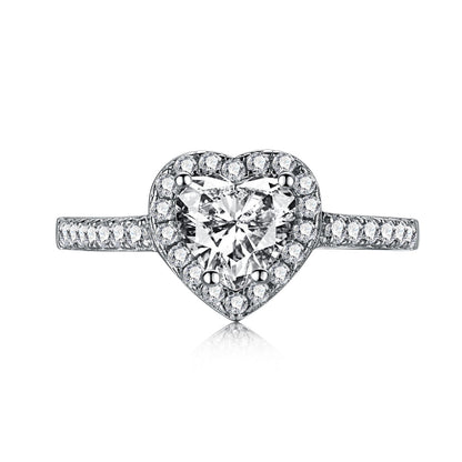 [Clover Jewels]Eternity Splashy Romantic Heart Shape Lover Ring