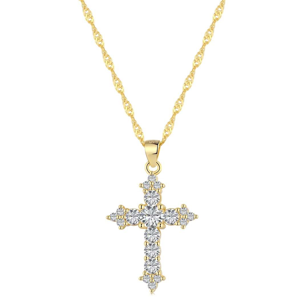 [Clover Jewels]Delicate Cross Shape Necklace