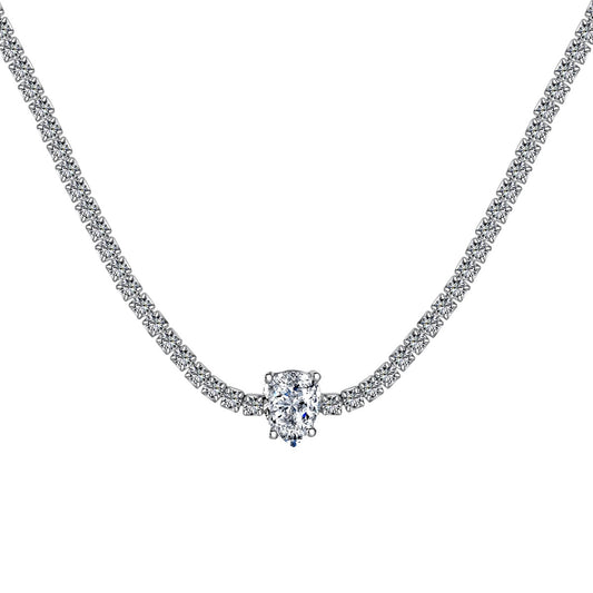 [Clover Jewels]1.0 carat Unique Pear Cut Tennis Necklace