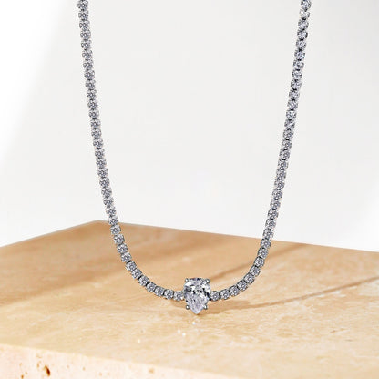 [Clover Jewels]1.0 carat Unique Pear Cut Tennis Necklace