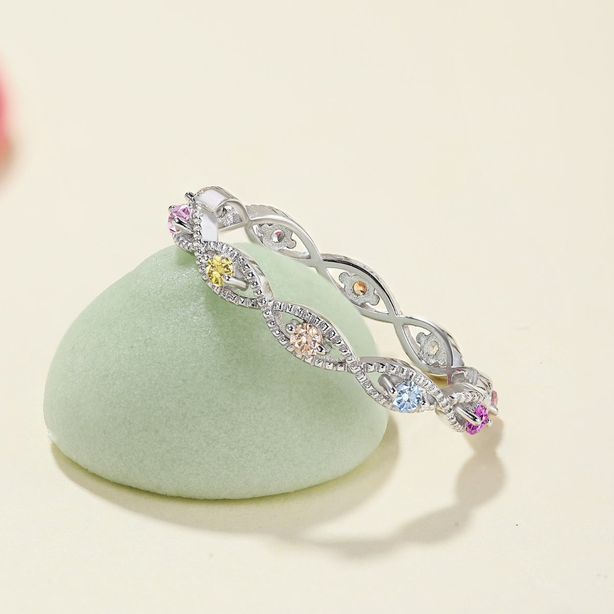 [Clover Jewels]Elegant Energetic Round Cut Daily Ring