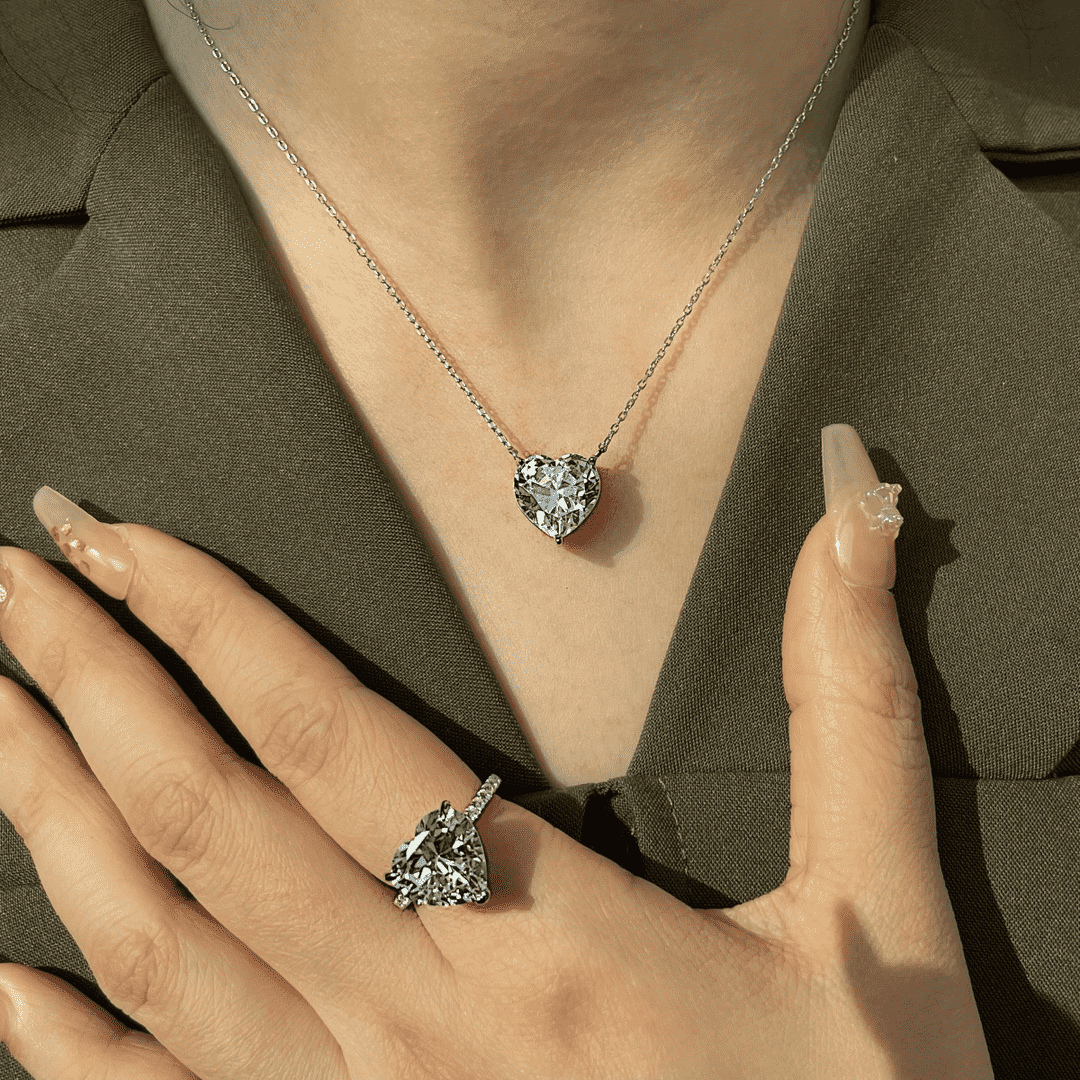 [Clover Jewels]6.0 carat Radiant Heart Shape Necklace