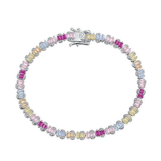 [Jesse Jewelry]Delicate Colorful Emerald Cut Party Bracelet