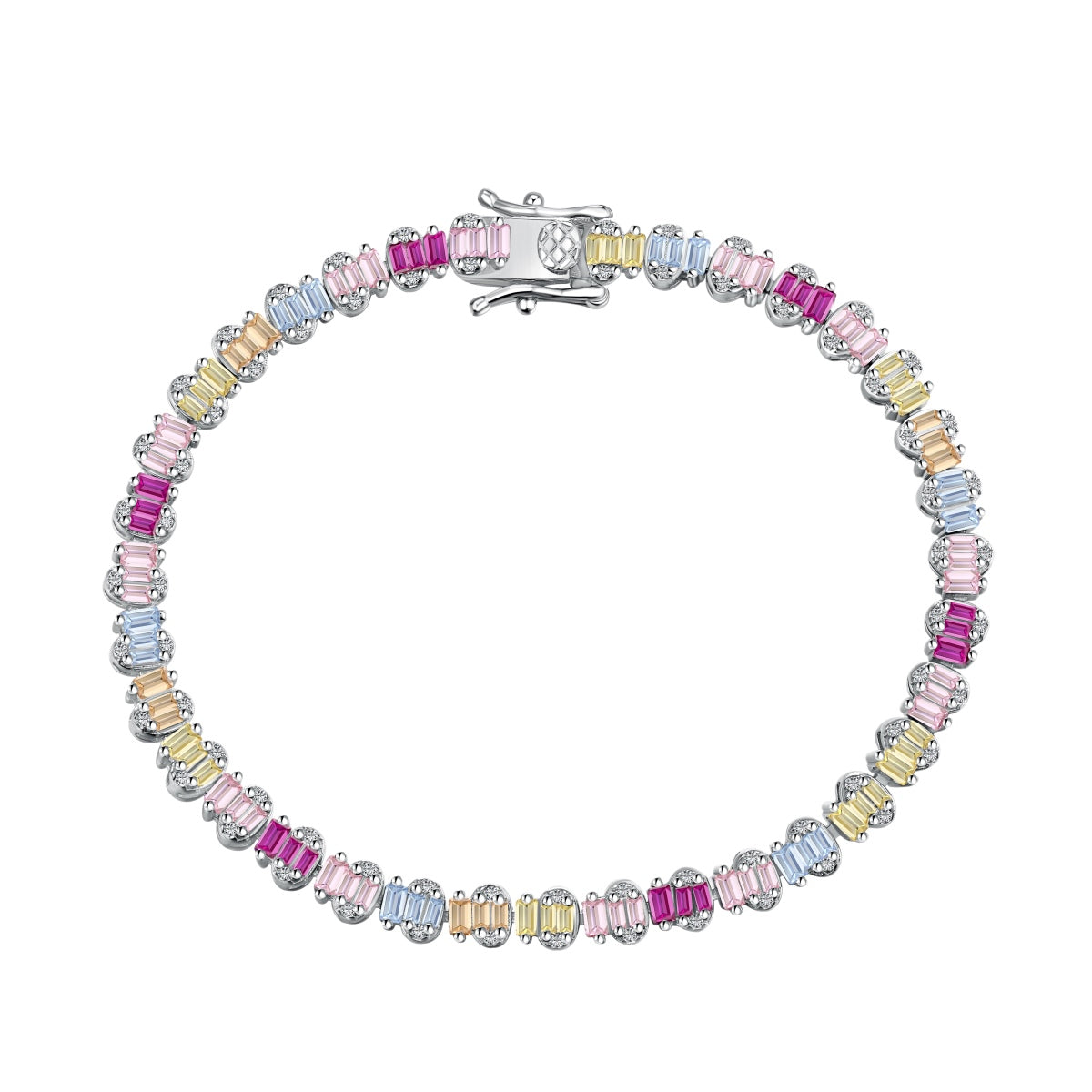 [Clover Jewels]Delicate Colorful Emerald Cut Party Bracelet