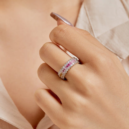 [Clover Jewels]Ornate Colorful Radiant Cut Daily Ring