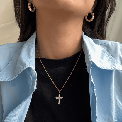 [Clover Jewels]Delicate Cross Shape Necklace