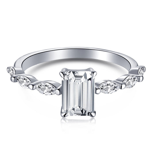 [Clover Jewels]1.0 Carat Dainty Resplendent Radiant Cut Daily Ring