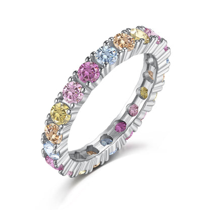 [Clover Jewels]Dazzling Lustrous Round Cut Tennis Ring