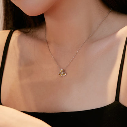 [Clover Jewels]Elegant Flower Shape Pear Cut Necklace