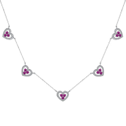 [Clover Jewels]Sparkling Five Heart Necklace