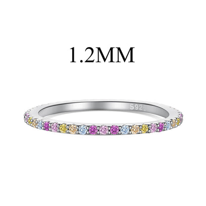 [Clover Jewels]Ornate Colorful Round Cut Tennis Ring