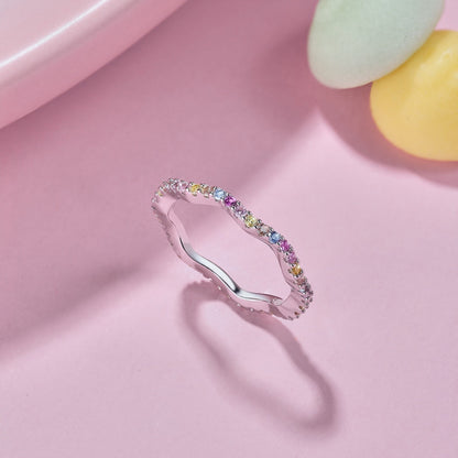 [Clover Jewels]Dainty Colorful Round Cut Party Ring