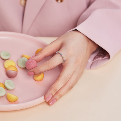 [Clover Jewels]Unique Scintillating Round Cut Daily Ring