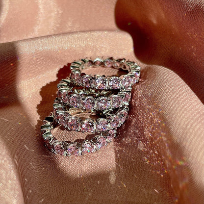 [Clover Jewels]Eternity Round Cut Tennis Ring