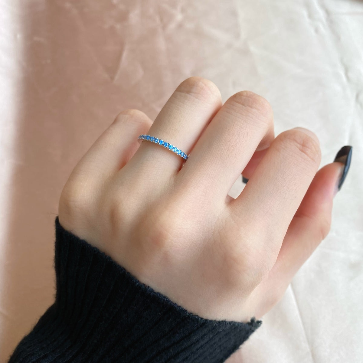 [Clover Jewels]Delicate Sparkling Round Cut Daily Ring