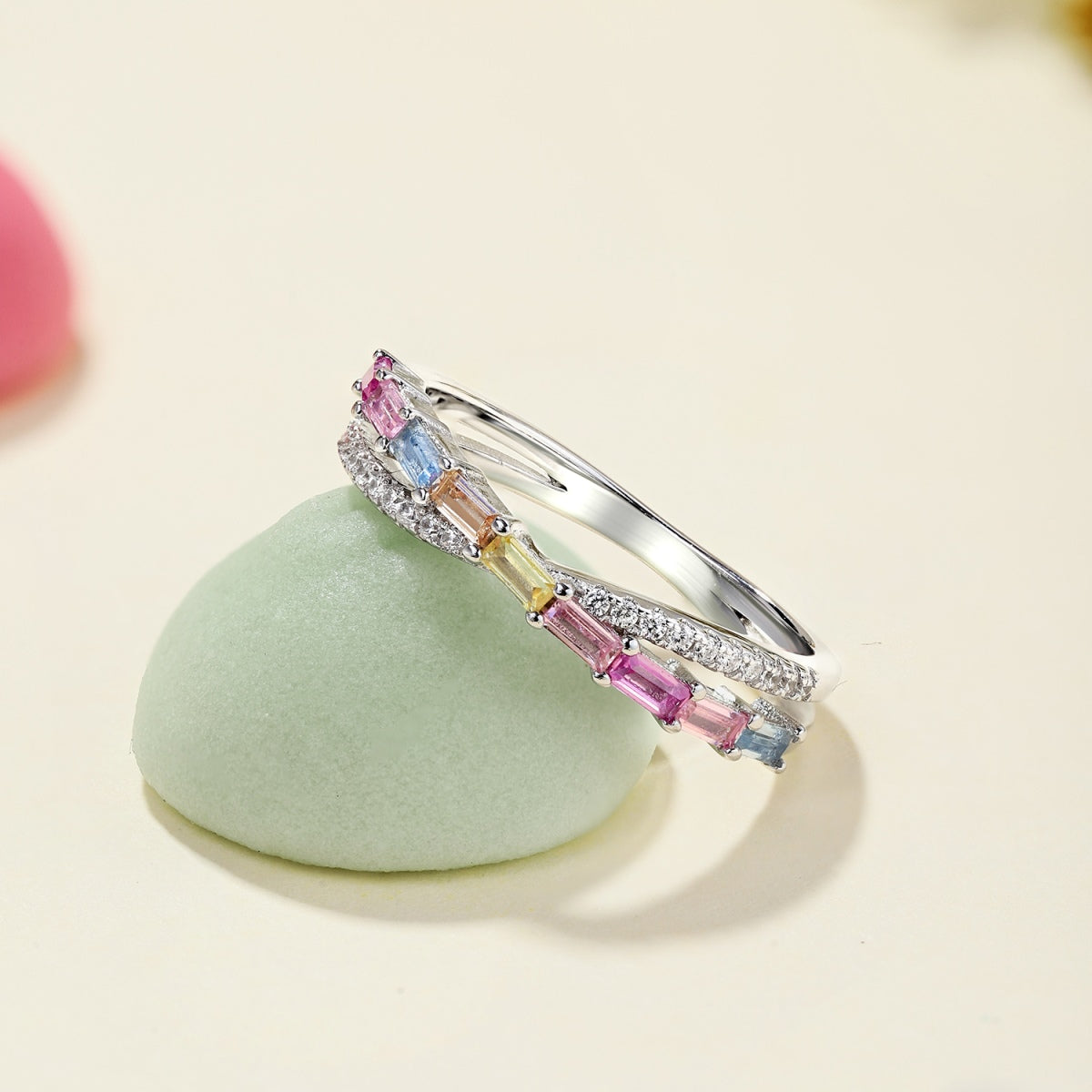 [Clover Jewels]Energetic Elegant Radiant Cut Party Ring