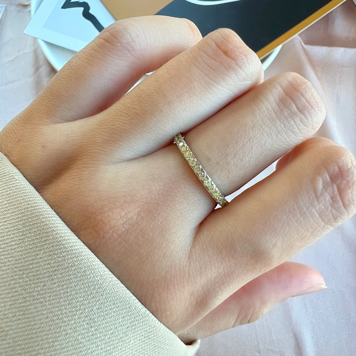 [Clover Jewels]Delicate Sparkling Round Cut Daily Ring