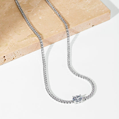 [Clover Jewels]1.0 Carat Shining Oval Cut Necklace