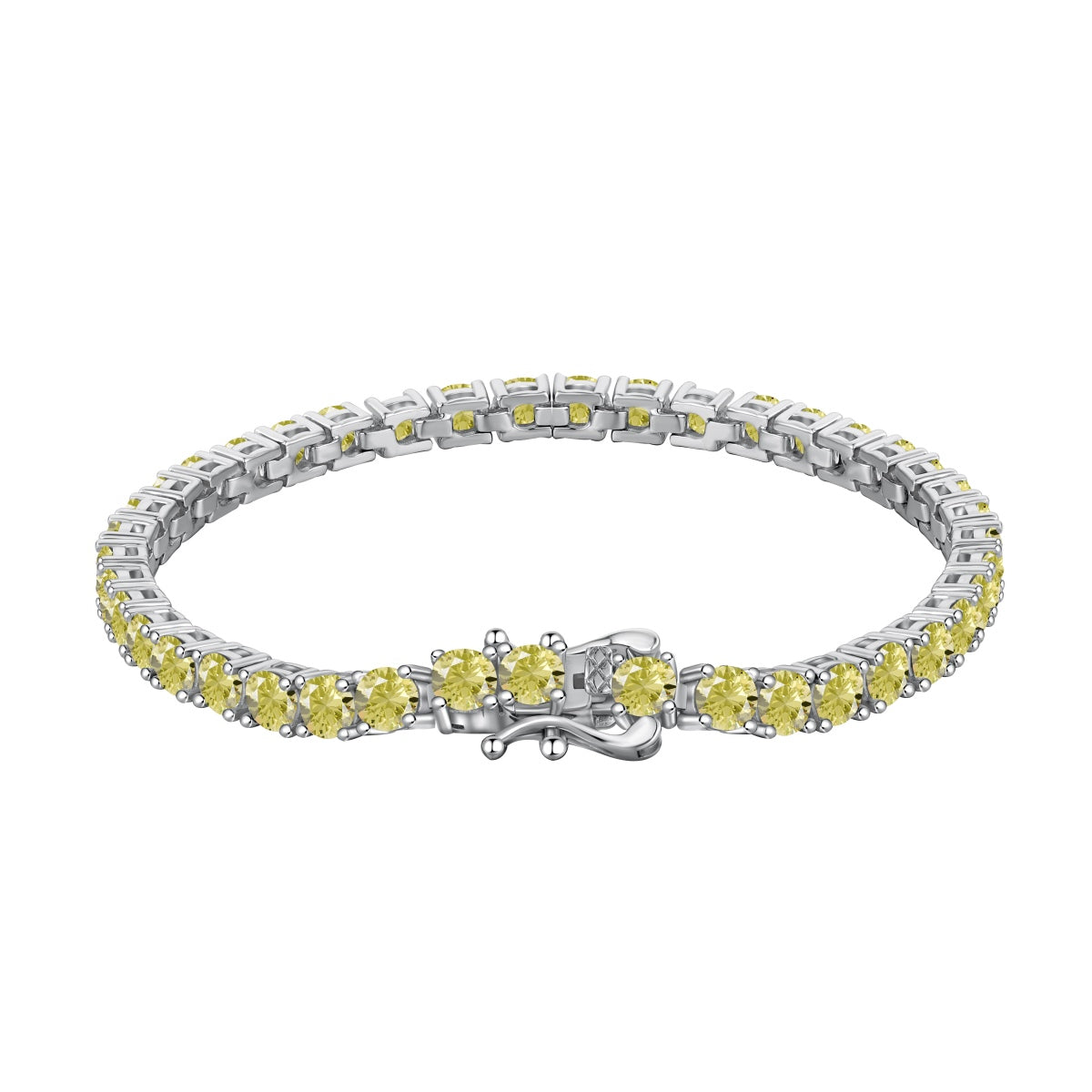 [Clover Jewels]Ornate Dazzling Round Cut Tennis Bracelet