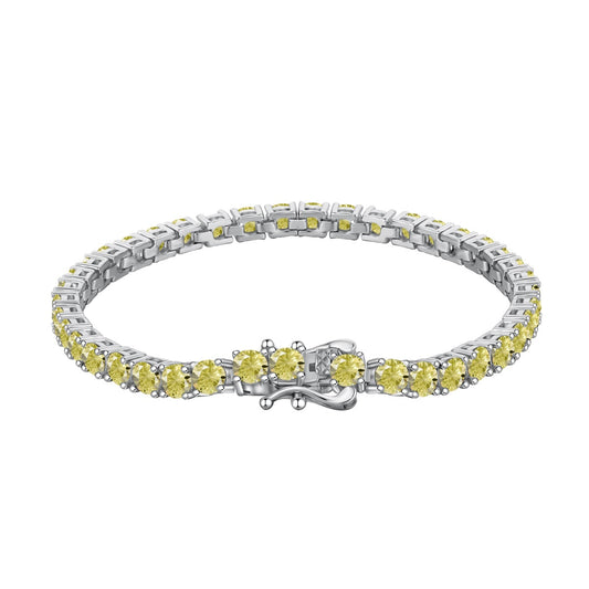 [Clover Jewels]Ornate Dazzling Round Cut Tennis Bracelet