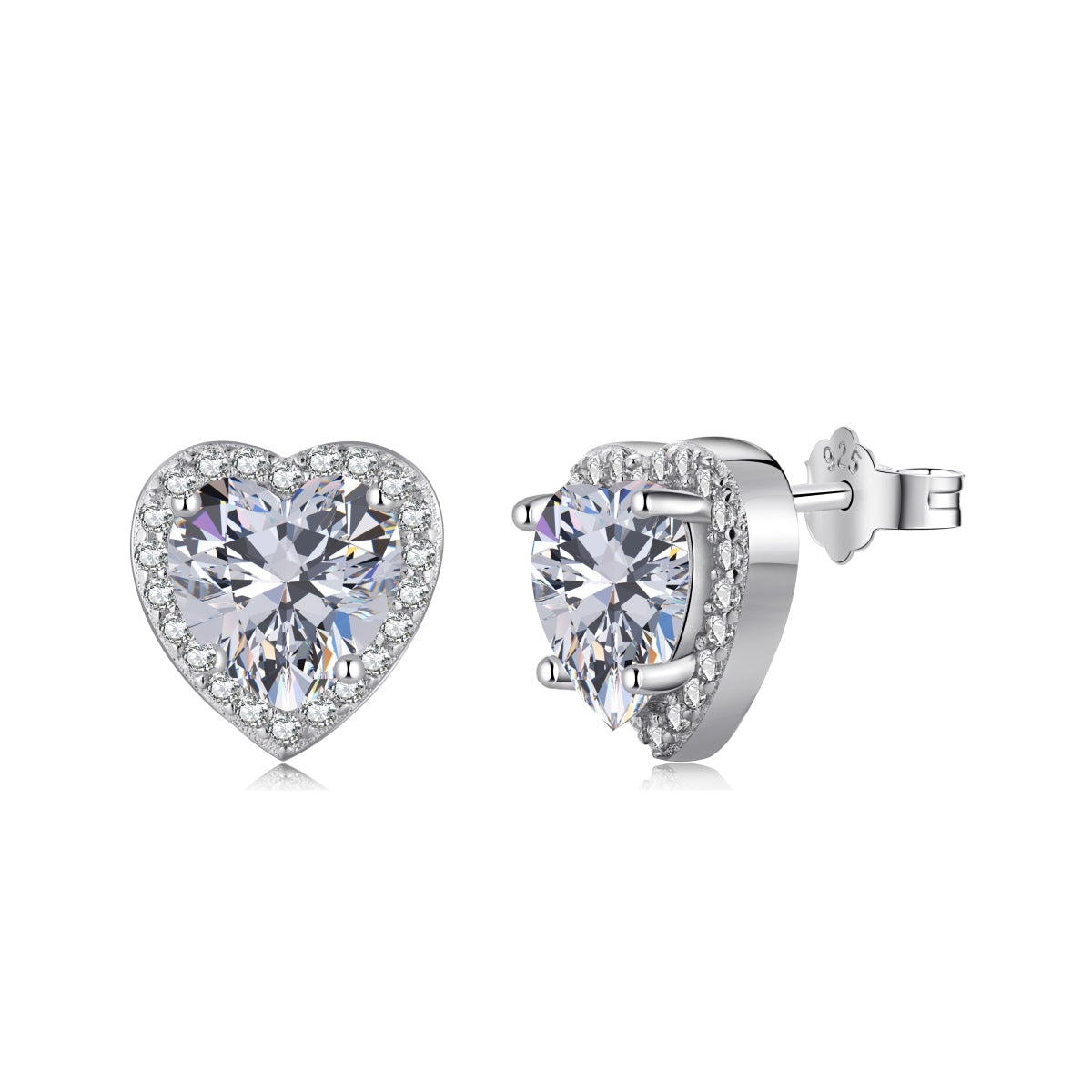 [Clover Jewels]Sparkling Heart Shape Lover Earrings