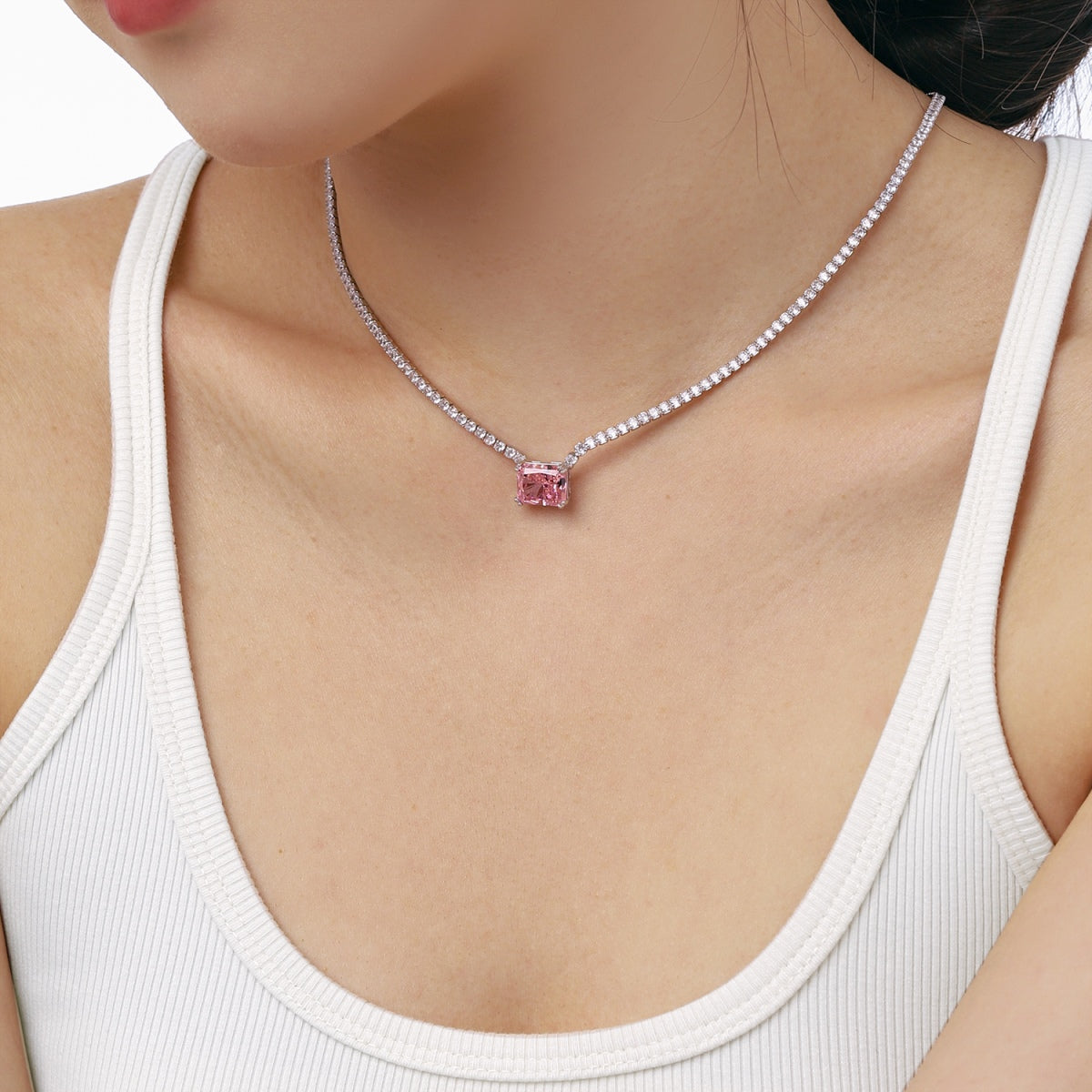 [Clover Jewels]4.0 Carat Elegant Radiant Cut Necklace