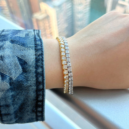 [Clover Jewels]Sparkling Radiant Princess Cut Tennis Bracelet